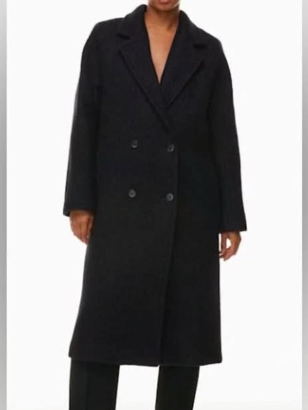 Babaton the Slouch Coat- Black oversized wool and cashmere Blend Coat Size 1 (S)